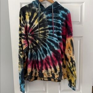 Tie-Dye Hoodie with Multicolor Swirl